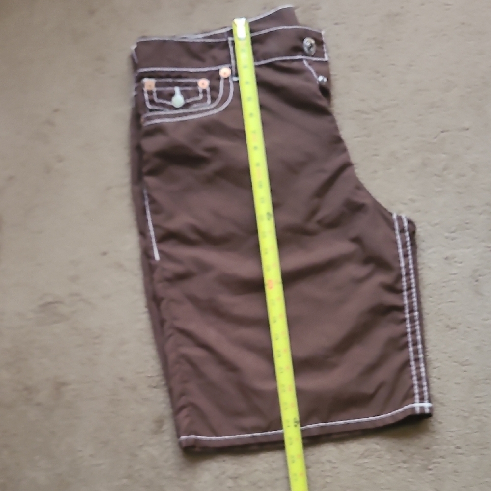 True Religion Brown Flat Front Shorts - Picture 9 of 14